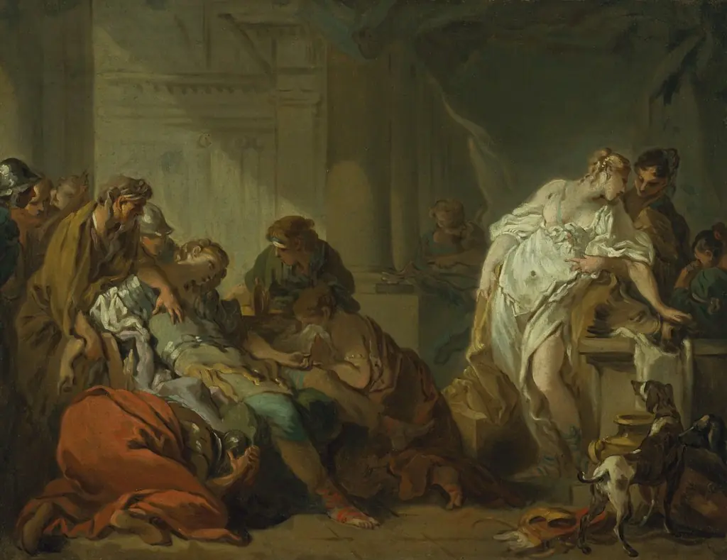Death of Meleager, by François Boucher, oil, 1727