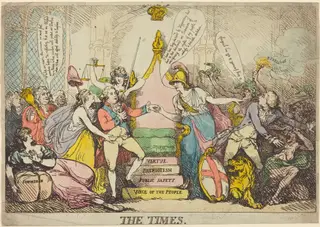 The Times, by Thomas Rowlandson, ink, 1783