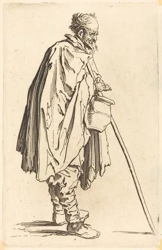 Beggar with Pot, by Jacques Callot, ink, 1622