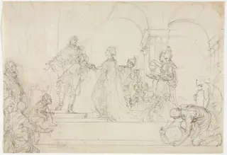 Meeting of Solomon and Queen of Sheba, by Francesco Solimena, 1604