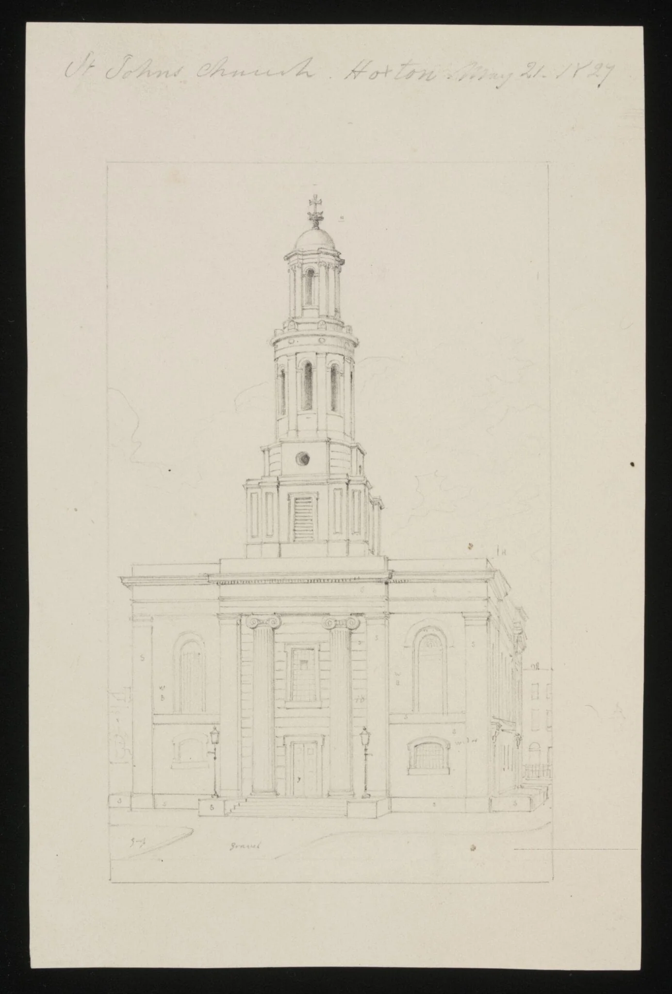 St. John's Church, Hoxton, May 21 1827, detail