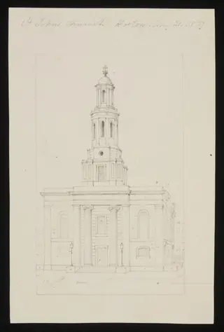St. John's Church, Hoxton, May 21 1827, by Thomas Hosmer Shepherd, 21