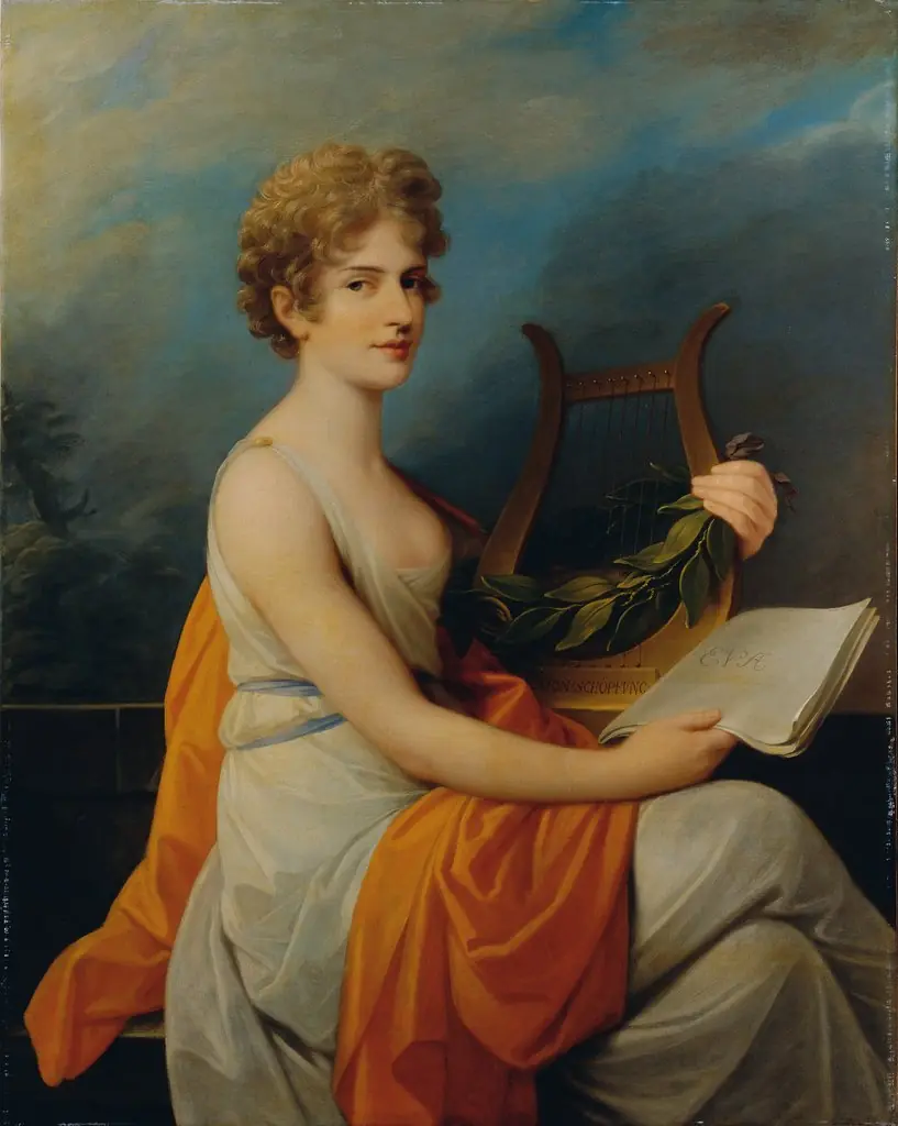 The Court Opera singer Theresa Hall as "Eva" in Joseph Haydn's "Creation", by Heinrich Füger, oil, 1802