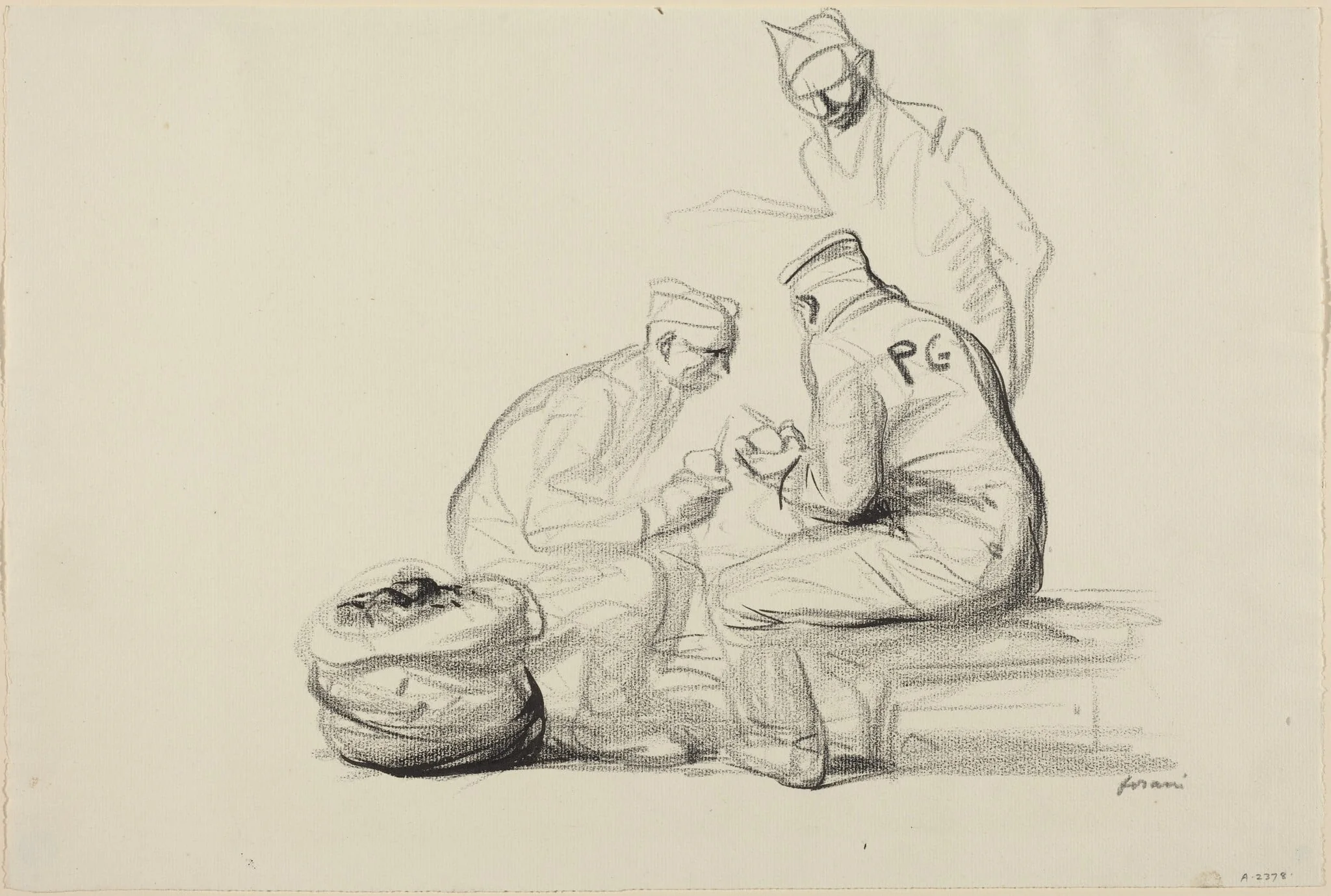 Poilu and German Prisoners, detail