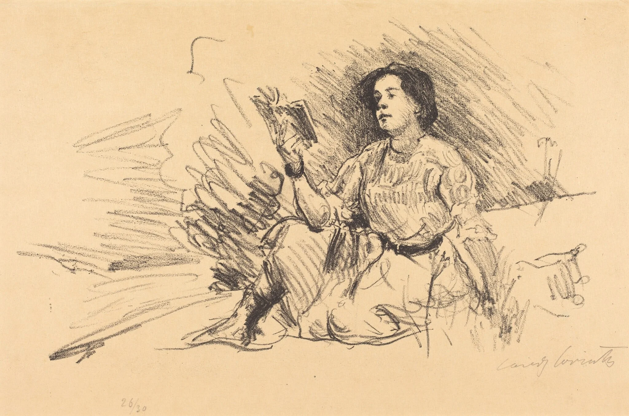 Lesendes Mädchen (Girl Reading), detail