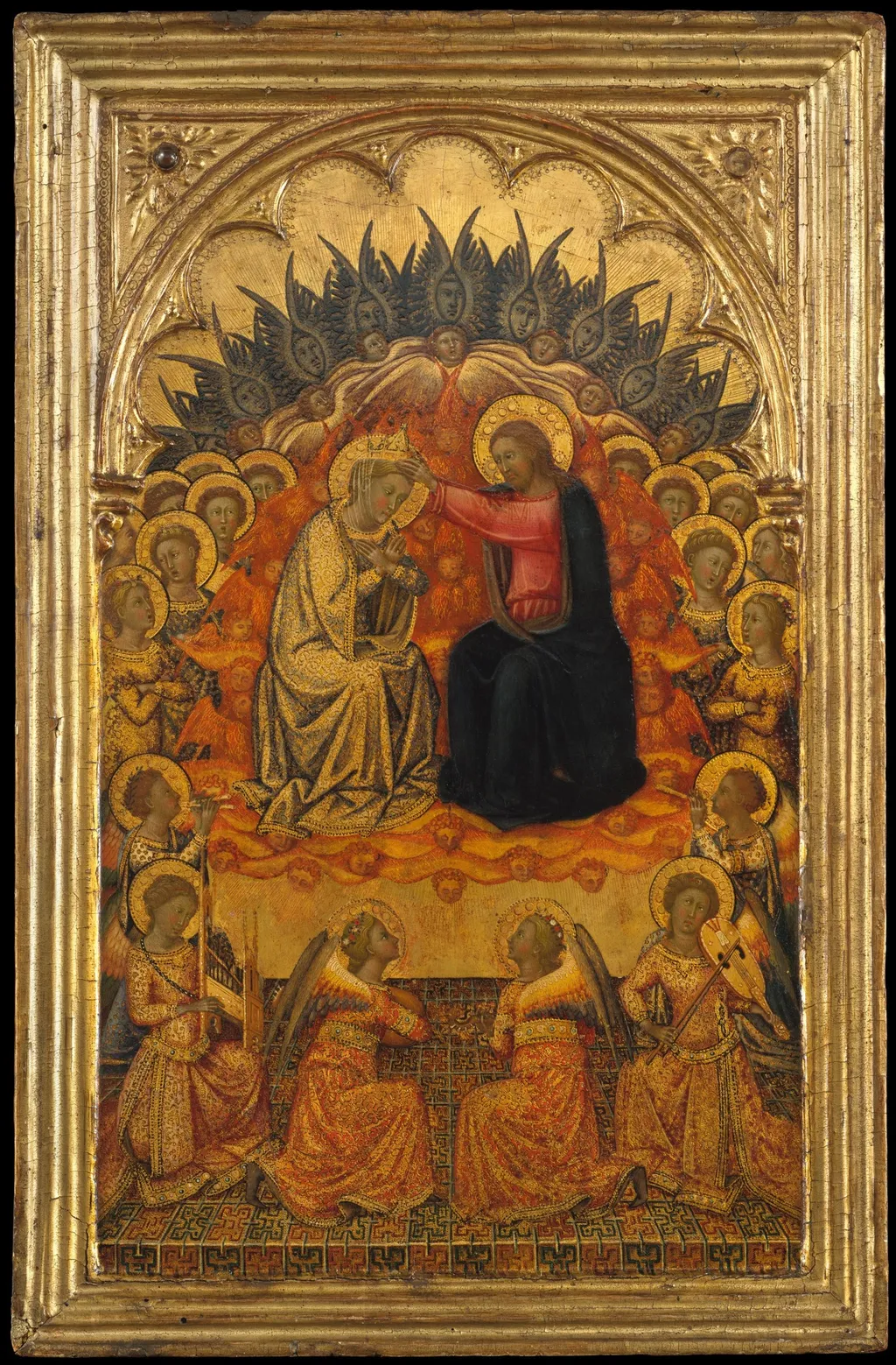 Engaged cassetta frame on a polyptych panel, by Niccolò di Buonaccorso, tempera