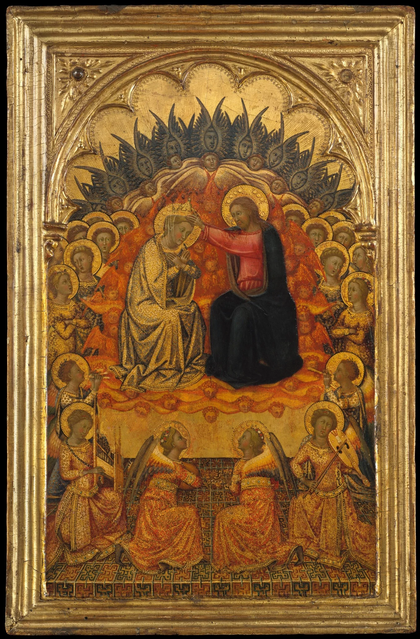 Engaged cassetta frame on a polyptych panel, detail