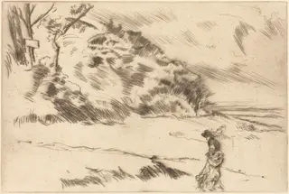 Speke Shore, by James McNeill Whistler, ink, 1875