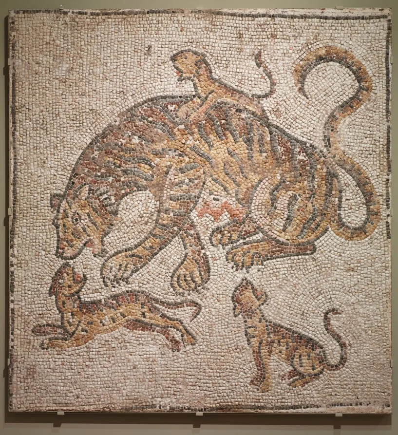 Mosaic of Tigress and Cubs, detail