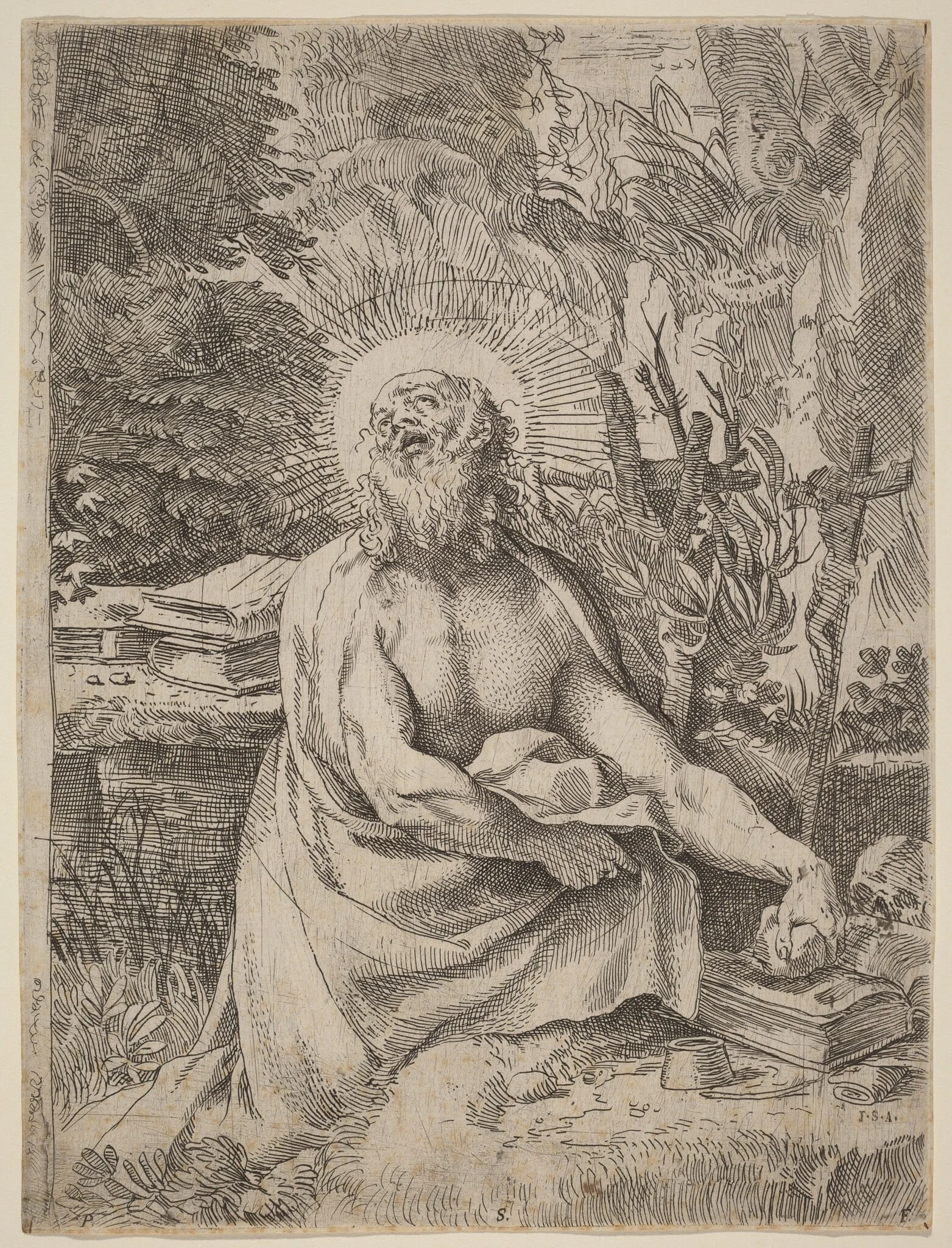 Saint Jerome in the Wilderness, detail