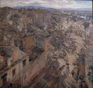 Market Day in Torroella, by Francisco Gimeno Arasa, oil, 1902