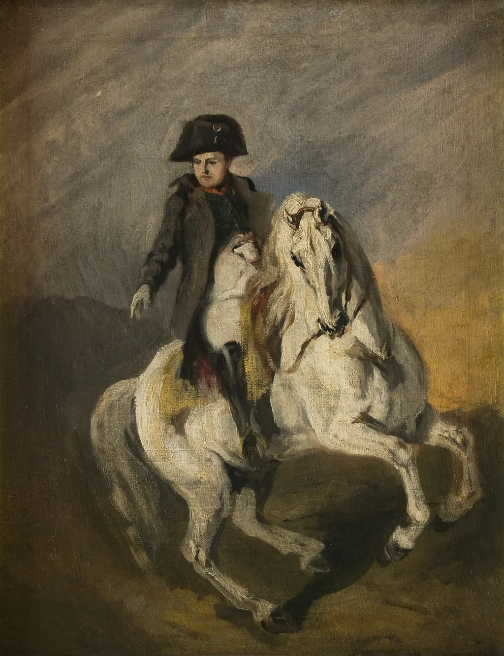 Napoleon on a Grey Horse, by Piotr Michałowski, oil, 1837