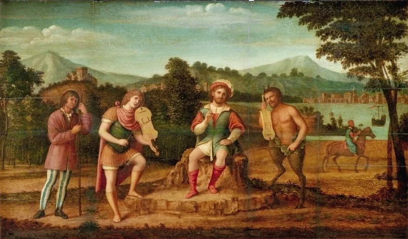 The Judgement of Midas. The Musical Contest between Apollo and Marsyas, detail
