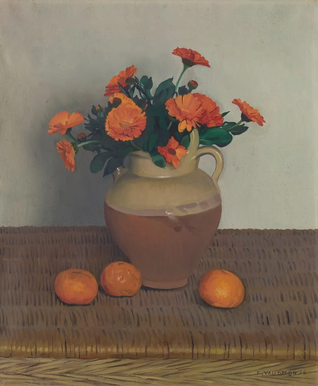 Marigolds and Tangerines, by Félix Vallotton, oil, 1924