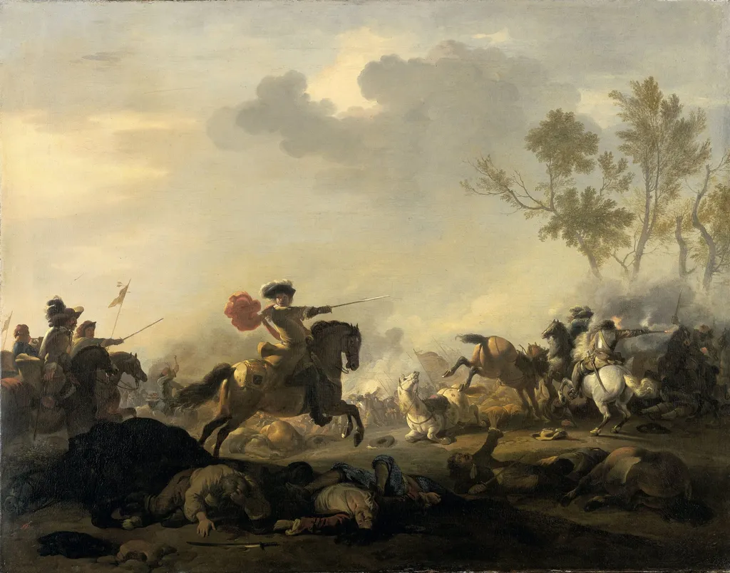 Cavalry Attack, by Jan van Huchtenburgh, unspecified, 1690