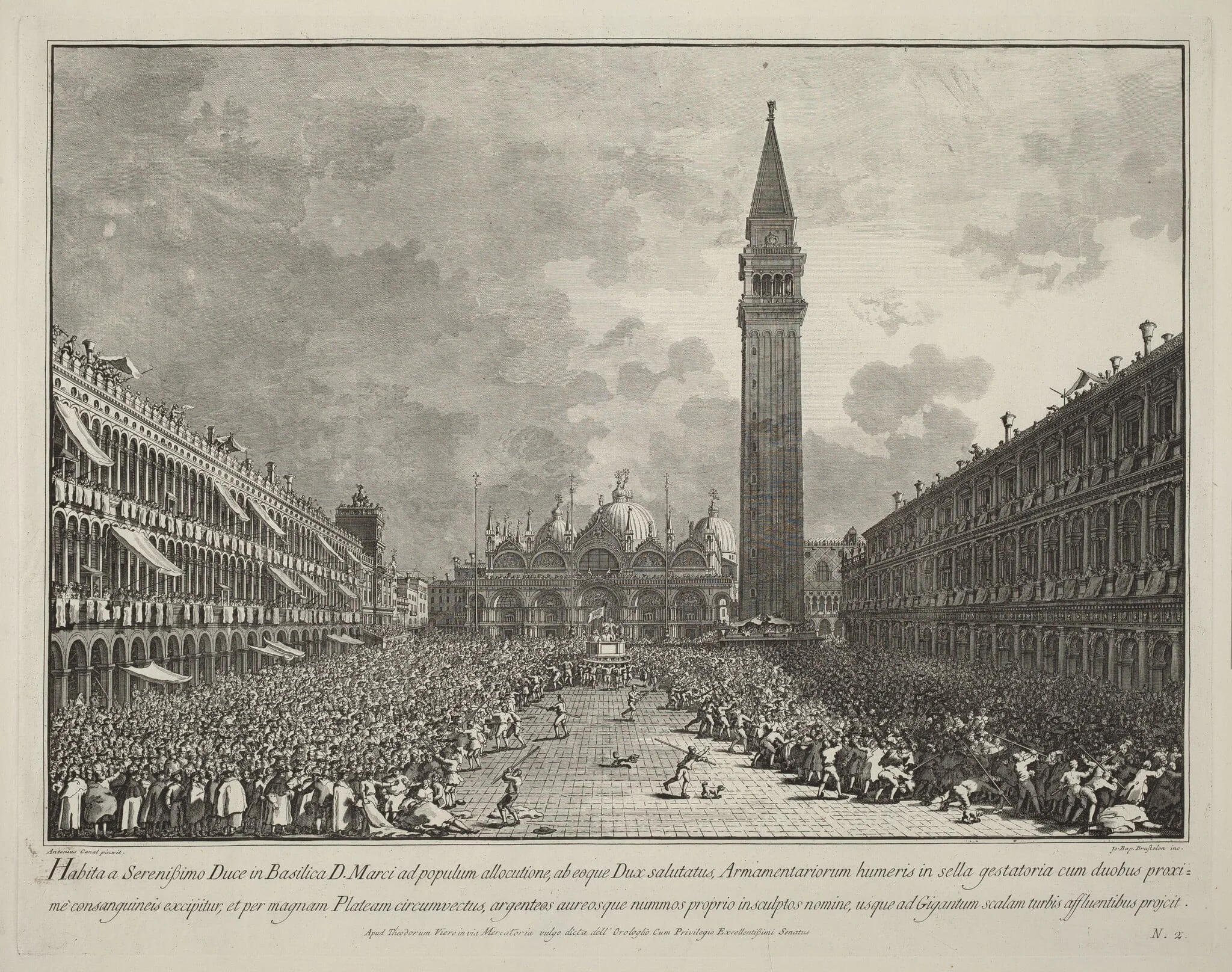 The Doge Carried around the Piazza San Marco, detail