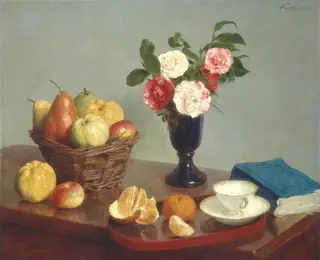 Still Life, by Henri Fantin-Latour, oil, 1866