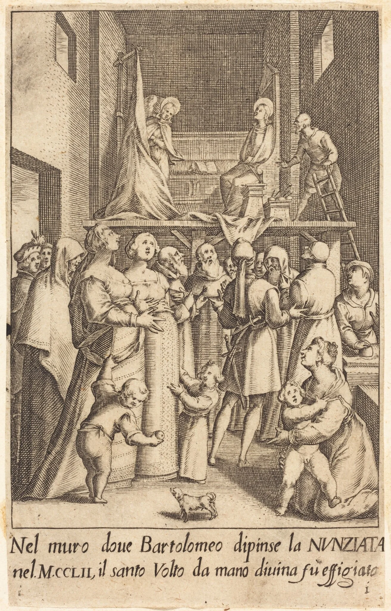 Painting of the Annunciation, detail