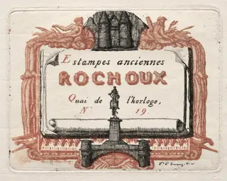 The Address Card of Rochoux, a Printseller, by Charles Meryon, 1856