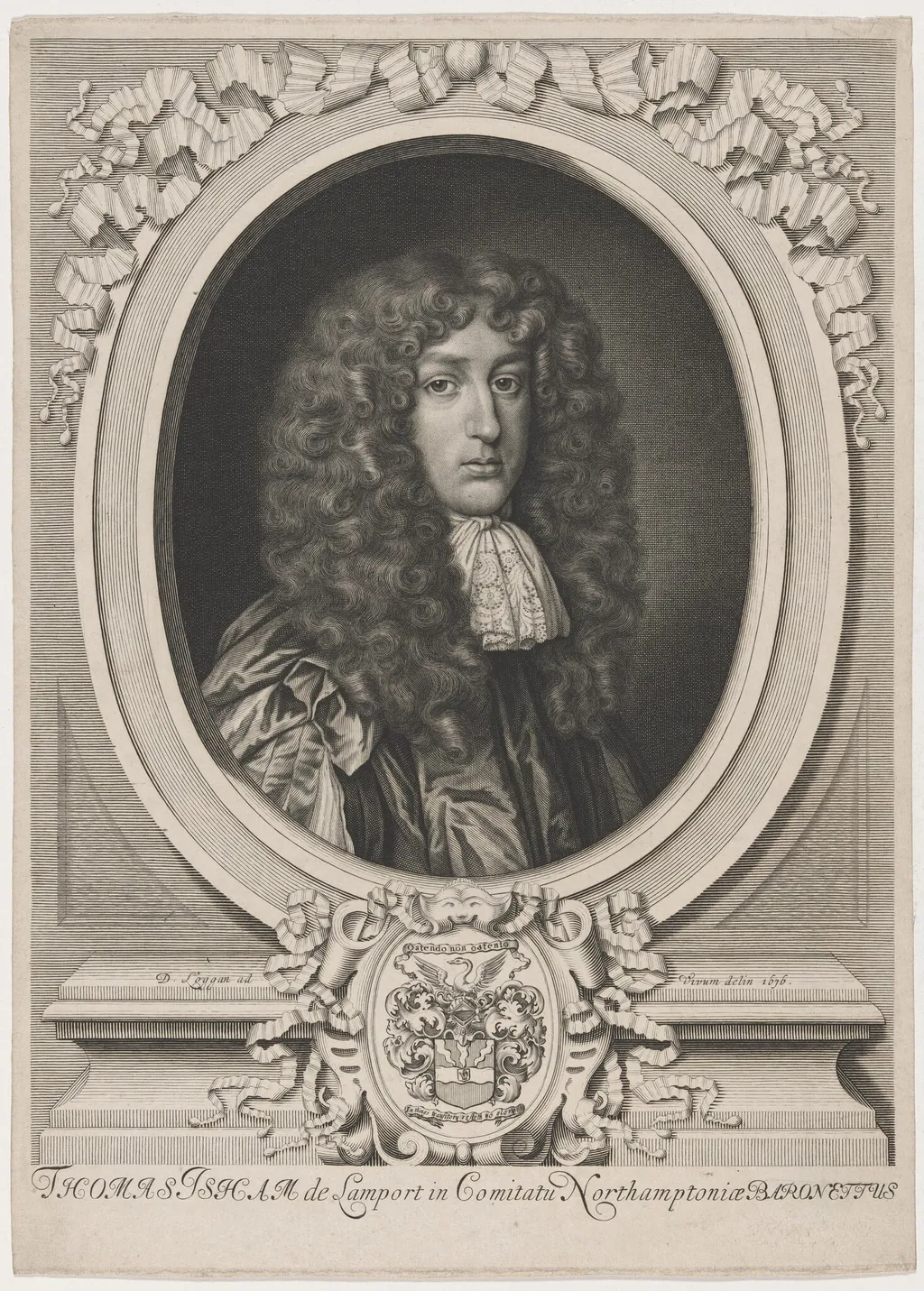 Sir Thomas Isham, by David Loggan, ink, 1676