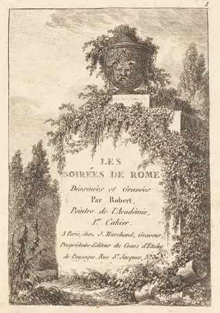Title Page, by Hubert Robert, ink, 1770