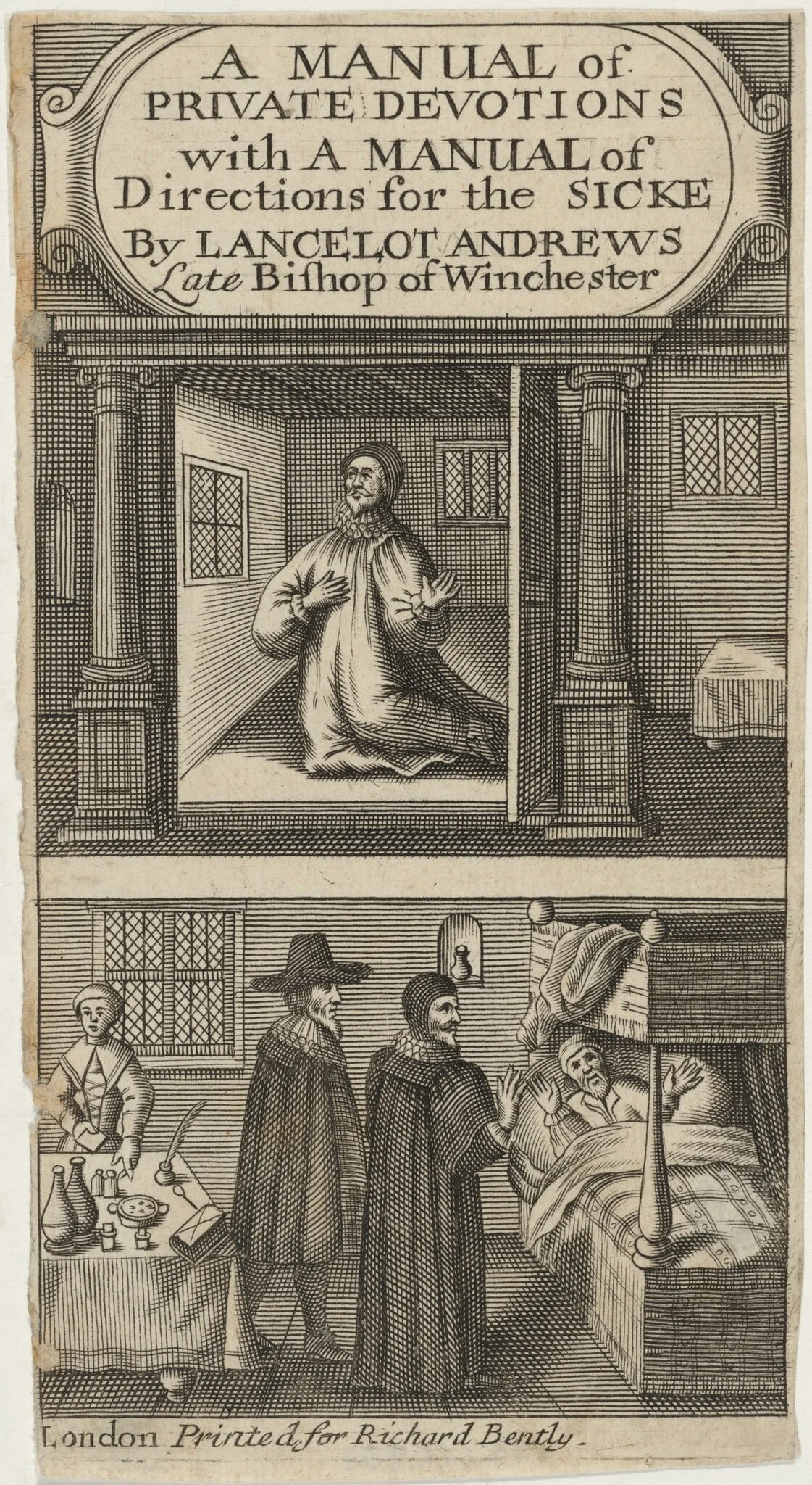 Title Page to a Manual of Private Devotions by Lancelot Andrewes, detail