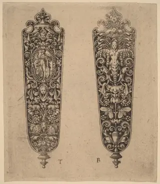 Ornament for Knife Handle, by Theodor de Bry, ink, 1563