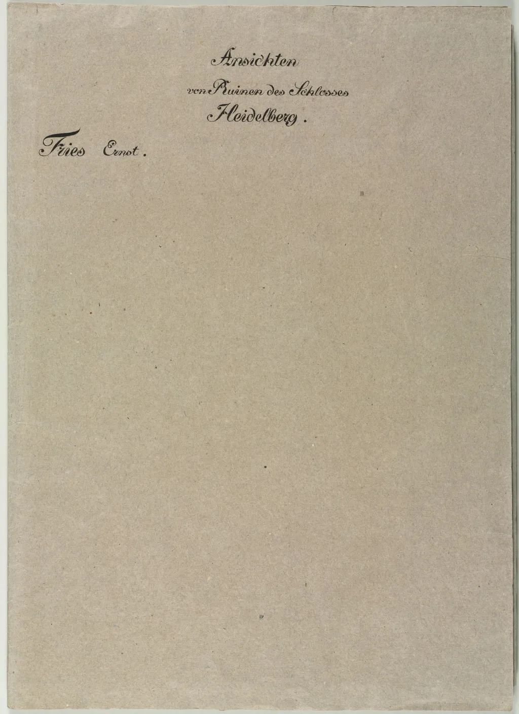 Six Views of Heidelberg Castle: Wrapper, by Ernst Fries, 1820