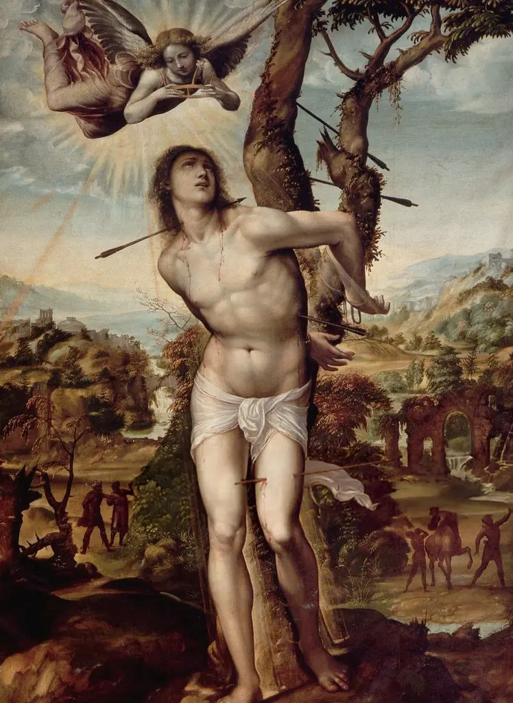 Standard of Saint Sebastian, by Sodoma, unspecified
