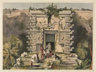 Gateway of the Great Teocallis, Uxmal, by Frederick Catherwood, 1836