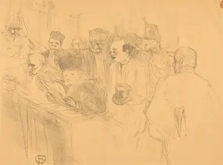 Soudais Deposition (Déposition Soudais), by Henri de Toulouse-Lautrec, ink, 1896
