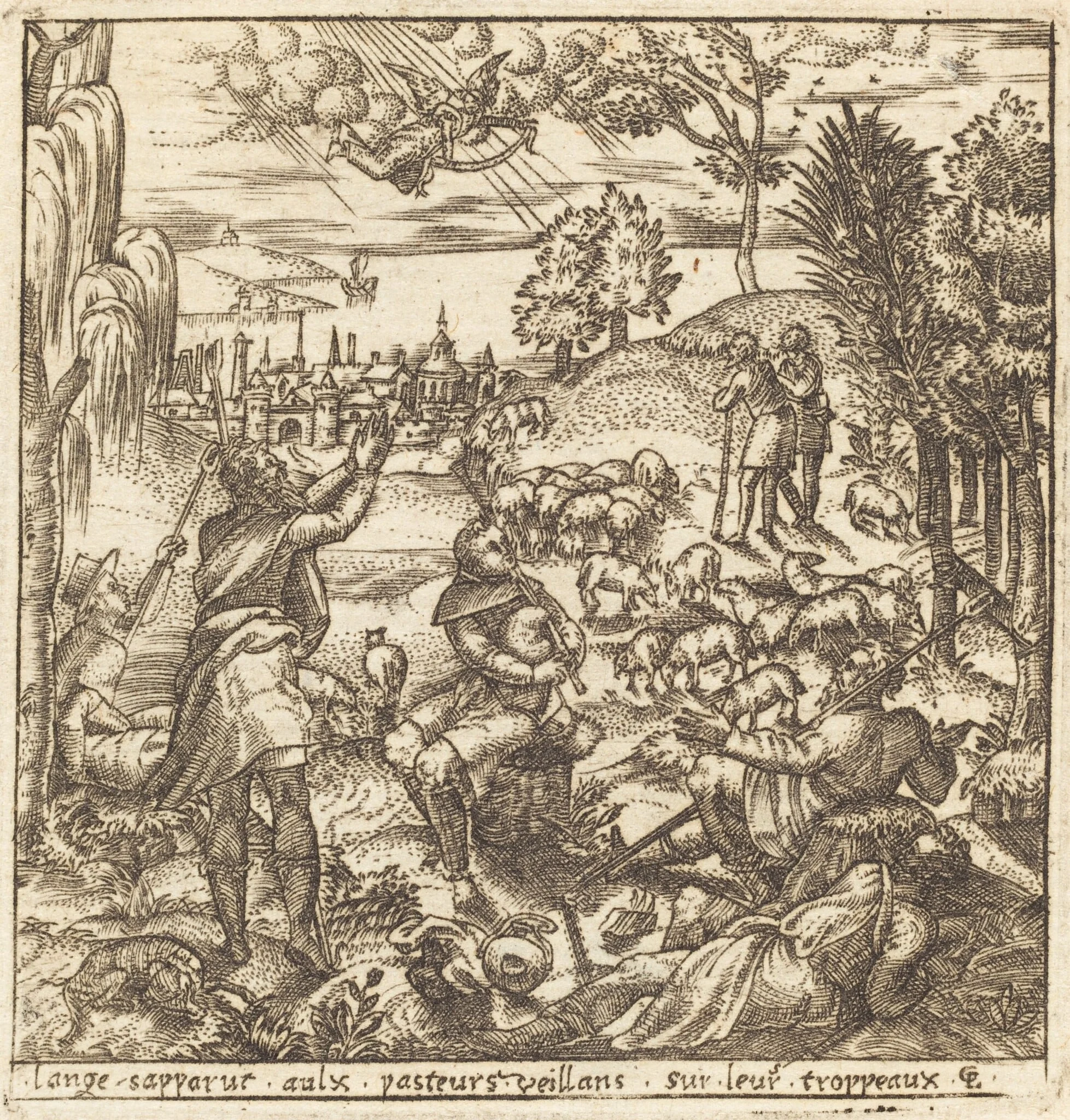 The Annunciation to the Shepherds, detail