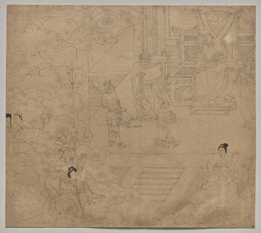 Album of Daoist and Buddhist Themes: Kings of Hells: Leaf 32, detail