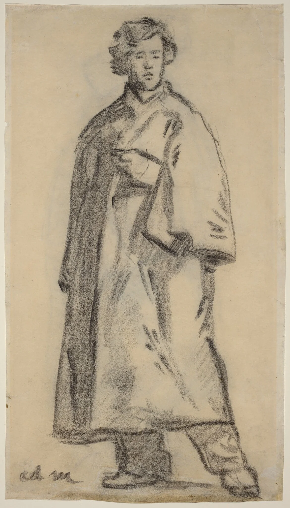 Man Wearing a Cloak [recto], detail