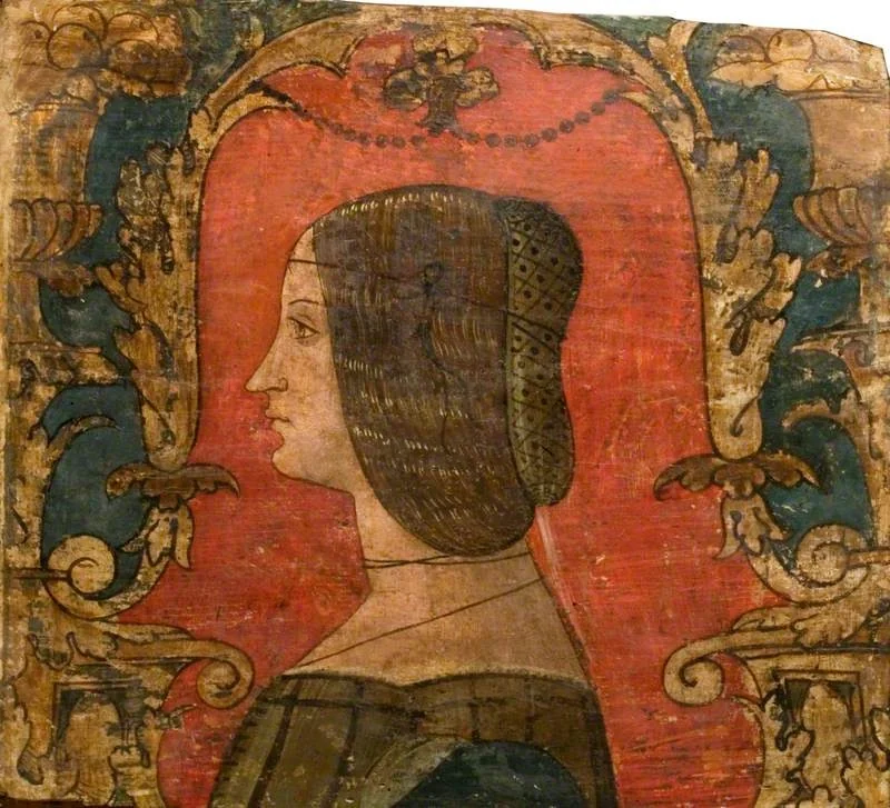 Profile Bust of a Lady Facing Left (one of 29 painted panels from a frieze), detail