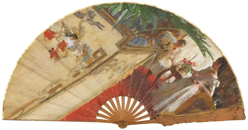 A Fan With the Salomon Sisters, detail