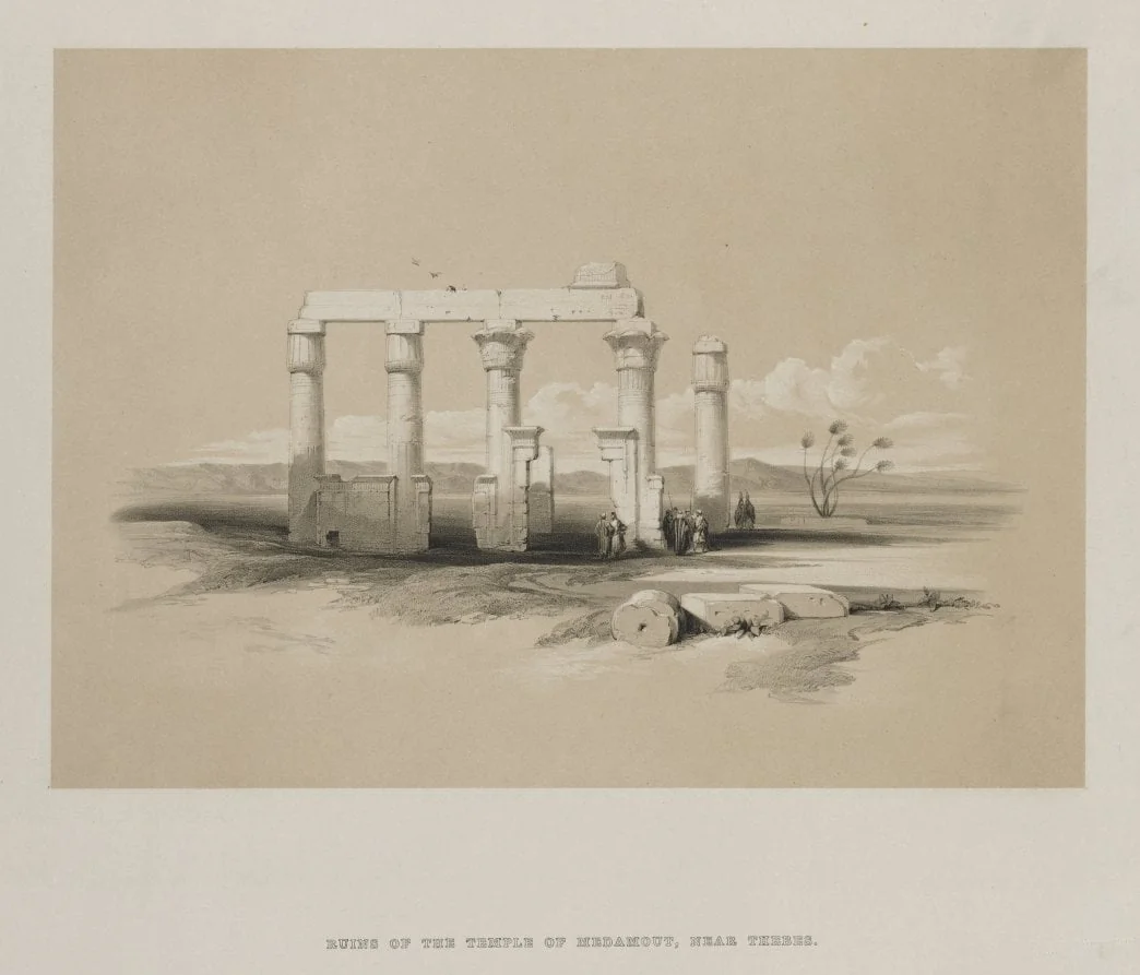 Egypt and Nubia, Volume II: Ruins of the Temple of Madamoud, at Thebes, detail