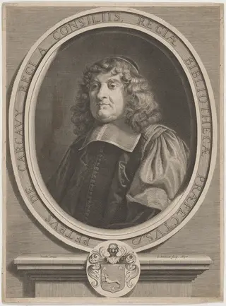 Peter de Carcavy, by Gerard Edelinck, ink, 1675