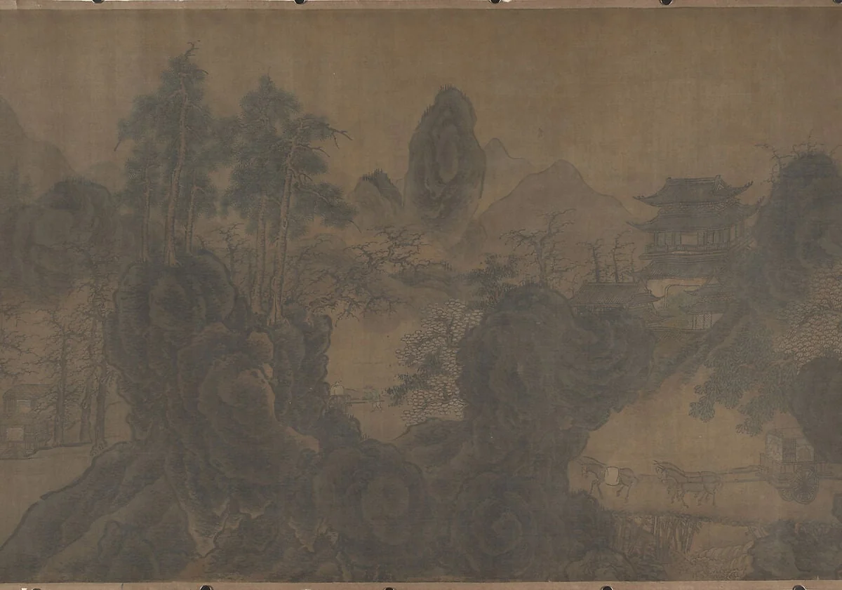 明/清 佚名 舊傳郭煕 關山行旅圖 卷|Traveling amid Mountains, detail