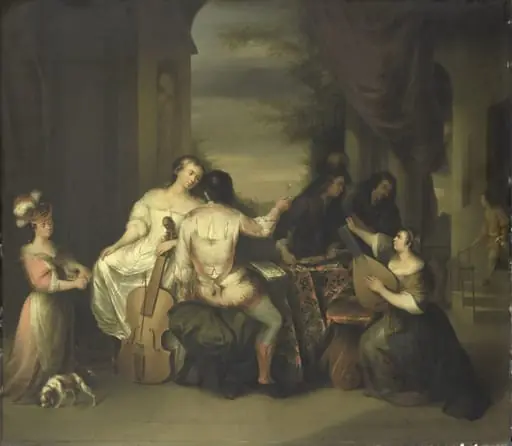 A Musical Company, by Melchior Brassauw, unspecified, 1744
