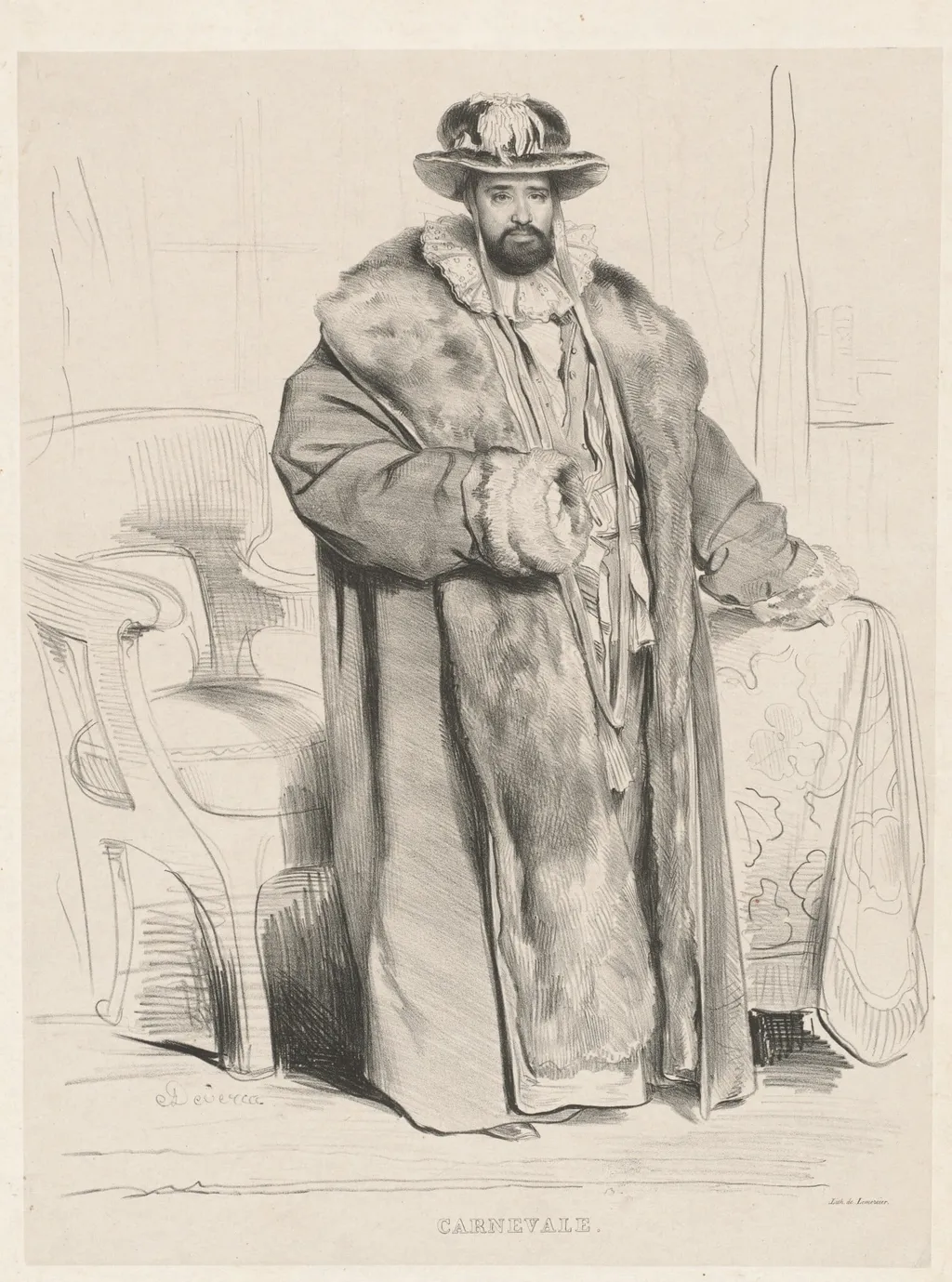 Carnevale, by Achille Devéria, ink, 1830