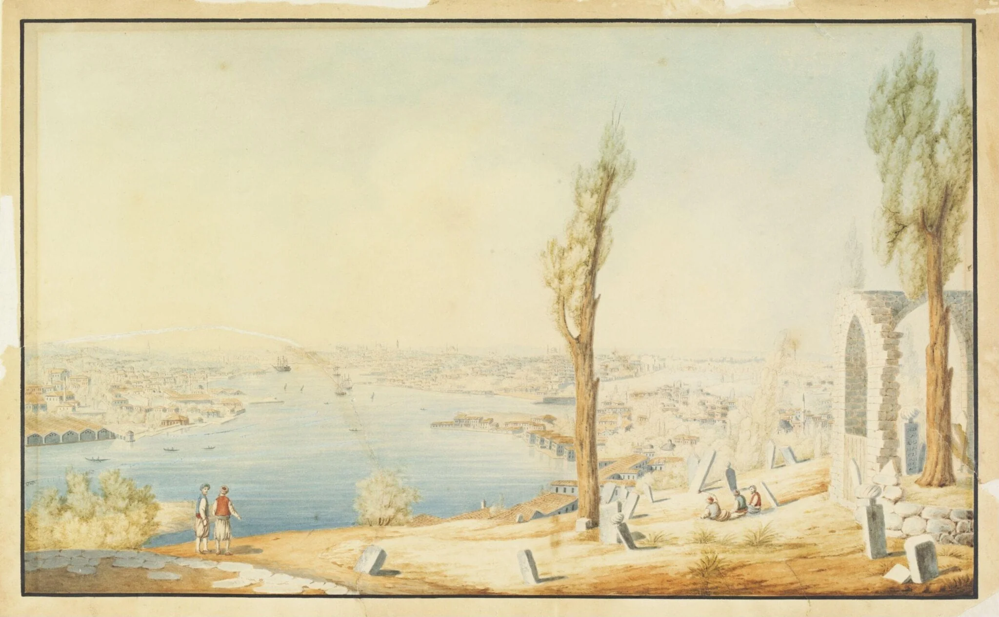 Constantinople and the Golden Horn from the cemetery above Eyüp, detail