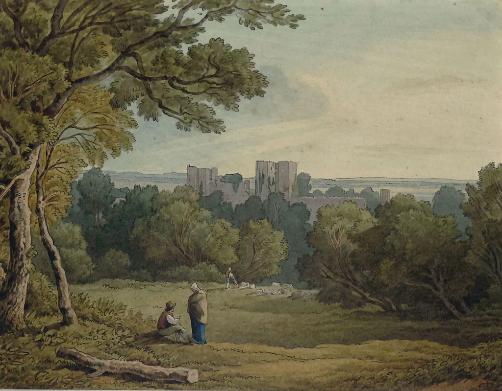 Kenilworth Castle, by John White Abbott, watercolor, 1810