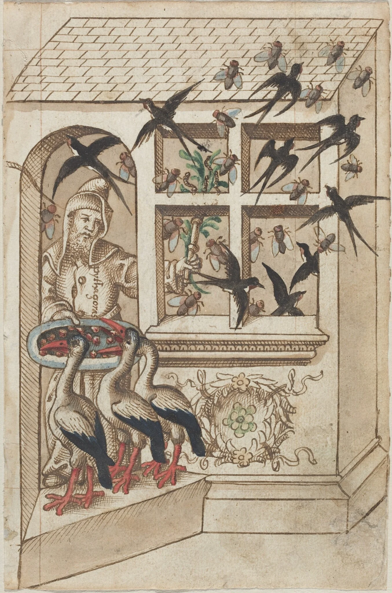 "Do Not Have Swallows under the Same Roof" [fol. 40 recto], detail