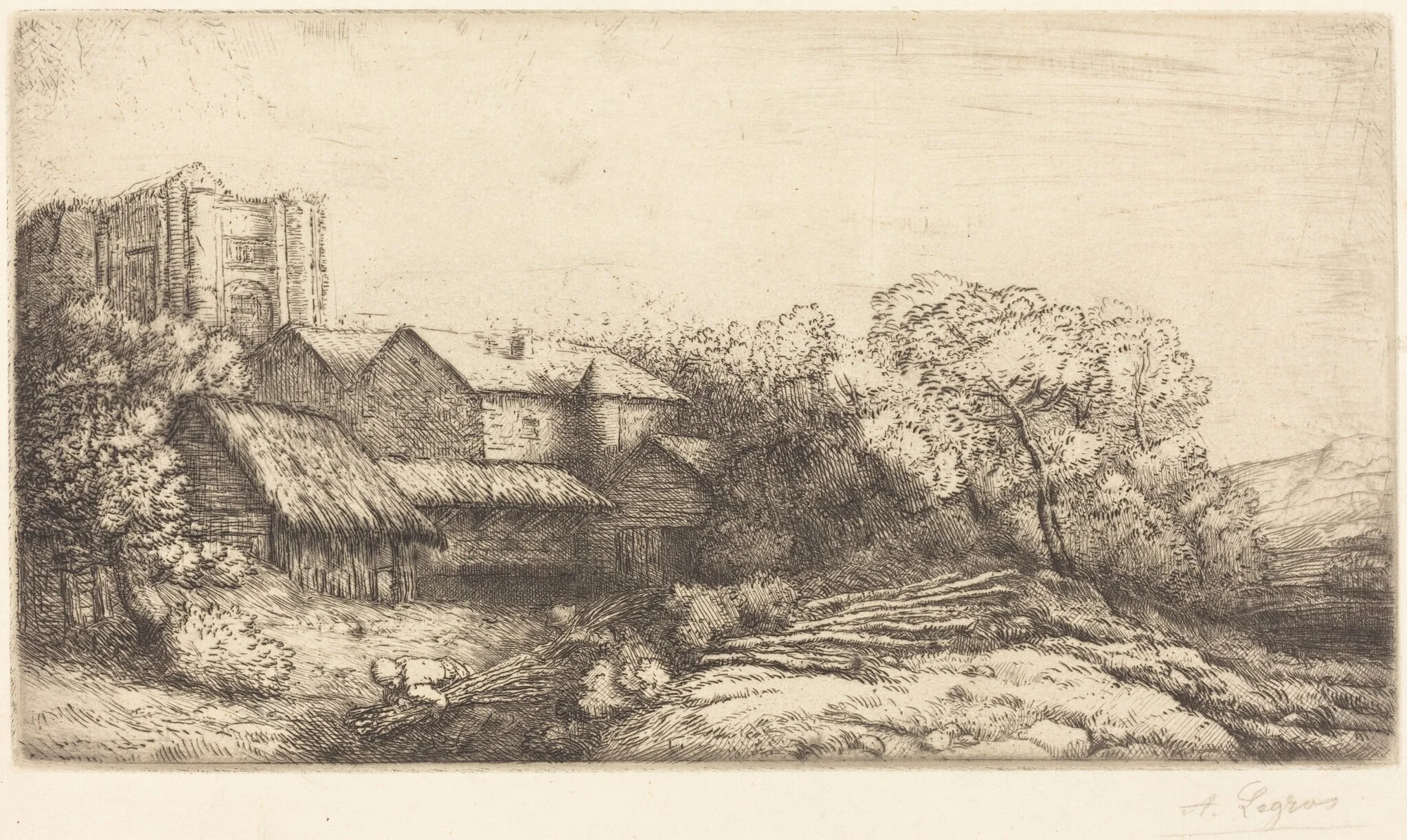 Farm at the Monastery (La ferme de l'abbaye), detail