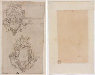 Design for Decorative Hinges (recto) Border Lines (verso), by Luzio Romano, 1504