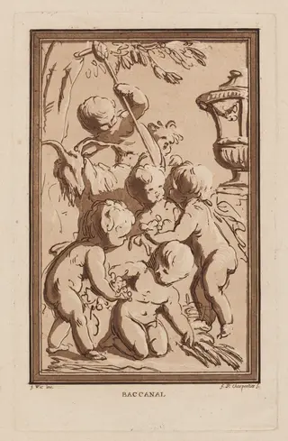 Bacchanale, by François-Philippe Charpentier, ink, 1766
