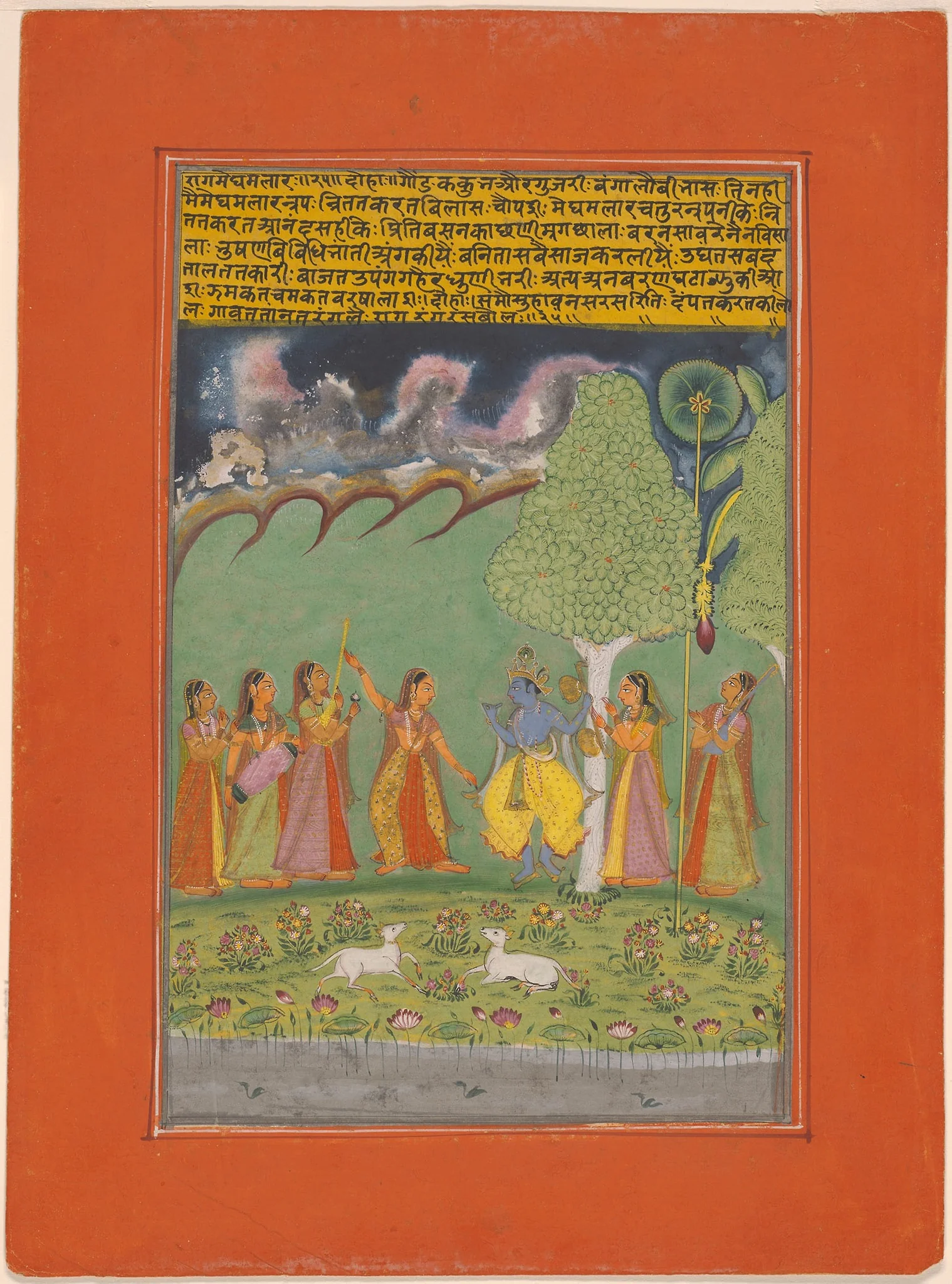 Rag Megh Malar, Page from a Jaipur Ragamala Set, detail