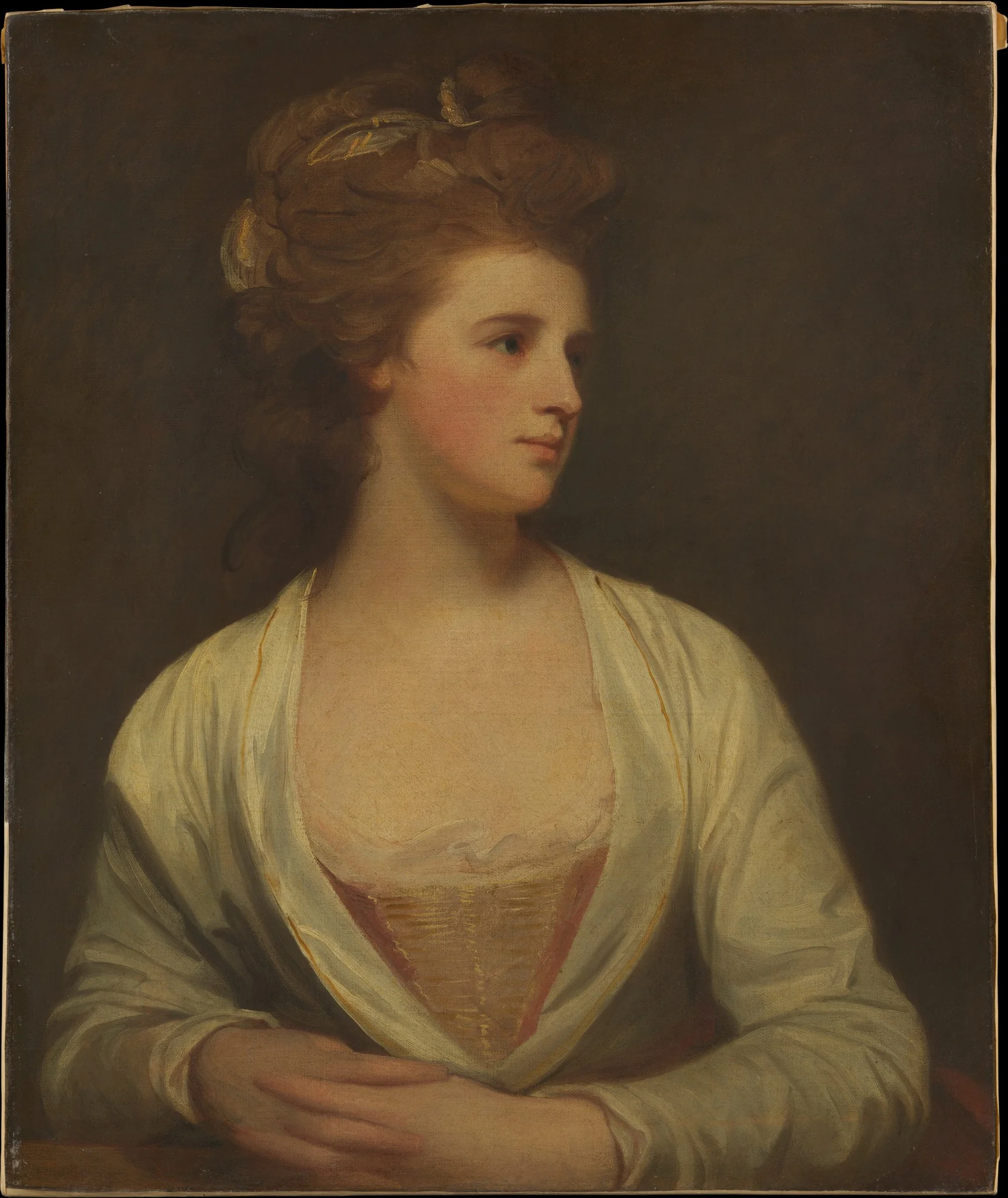 Portrait of a Woman, Said to Be Emily Bertie Pott (died 1782), detail