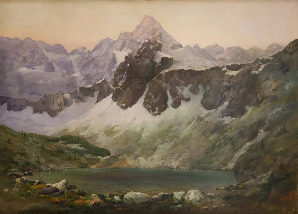 The Morskie Oko Lake, by Aleksander Mroczkowski, oil, 1924